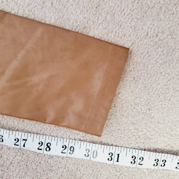 Aritzia Wilfred Free Daria Faux Leather Camel High Rise Leggings S - Picture 4 of 8